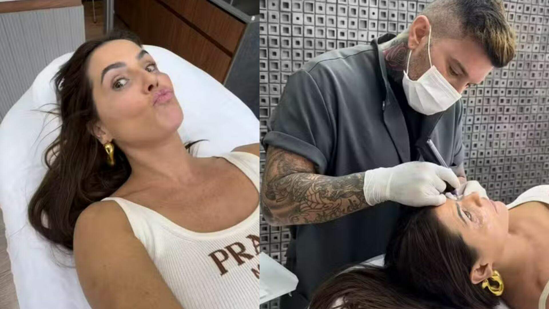 Deborah Secco faz tatuagem para camuflar as olheiras, procedimento que não é recomendado por especialista em estética
