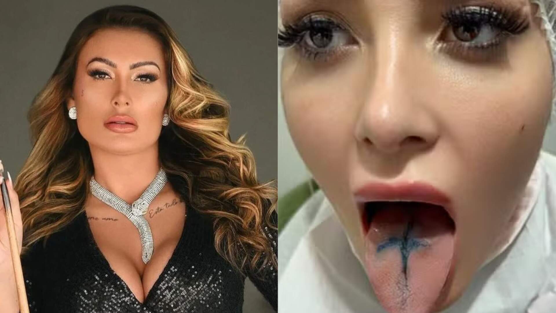 Andressa Urach faz procedimento para ficar com ‘língua de cobra’ e aumentar o prazer íntimo - Metropolitana FM