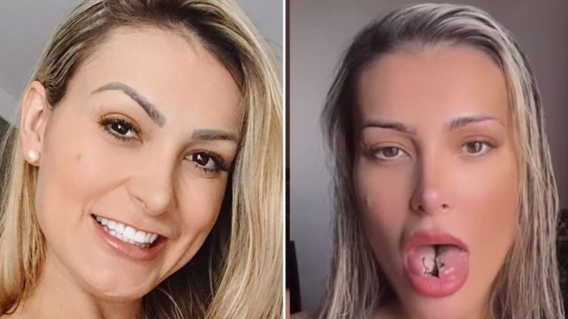 Após mostrar língua cortada ao meio, Andressa Urach faz vídeo ainda mais chocante: “Mexendo” - Metropolitana FM
