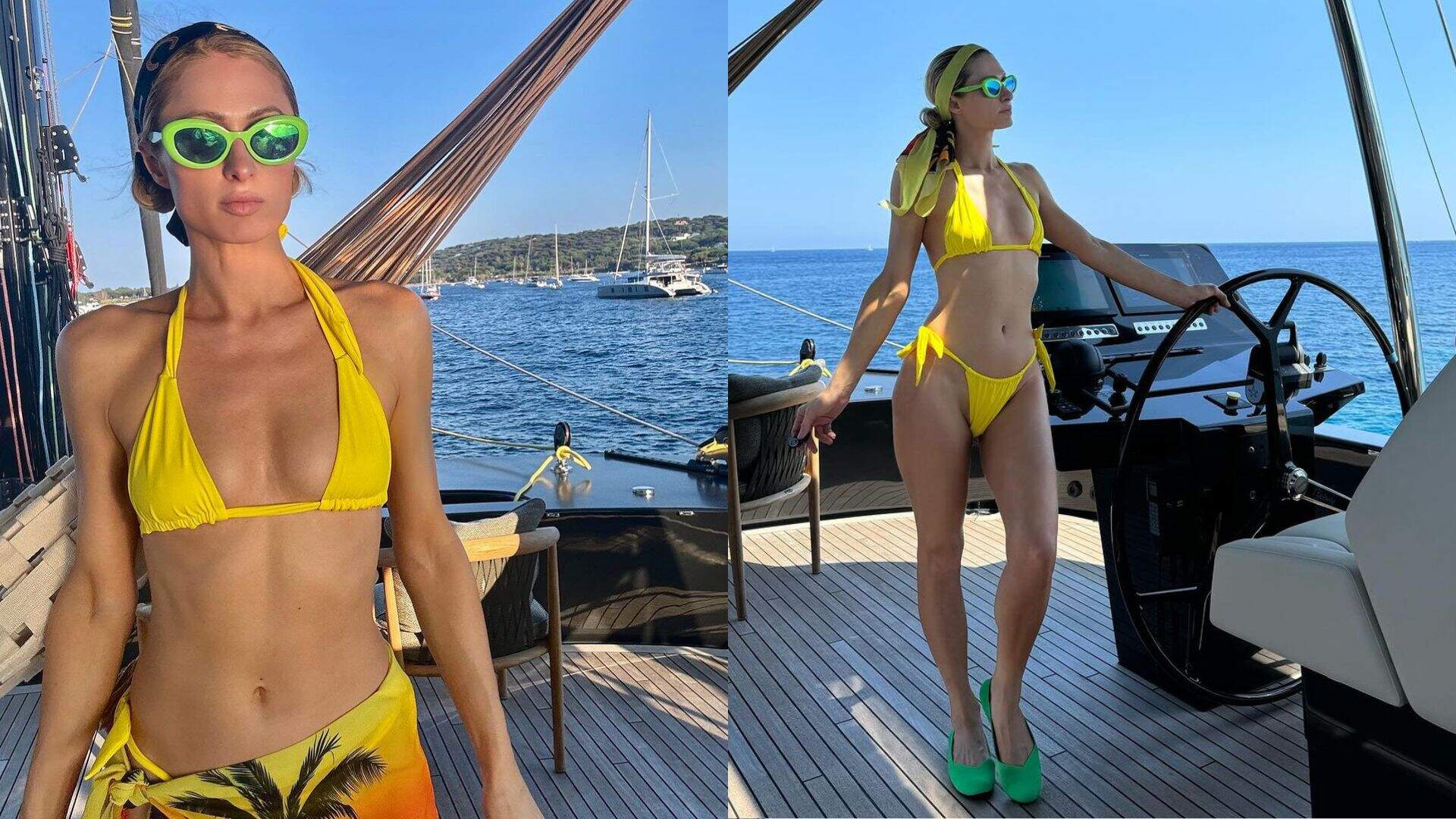 Aos 43 anos, Paris Hilton esbanja boa forma de biquíni e impressiona web