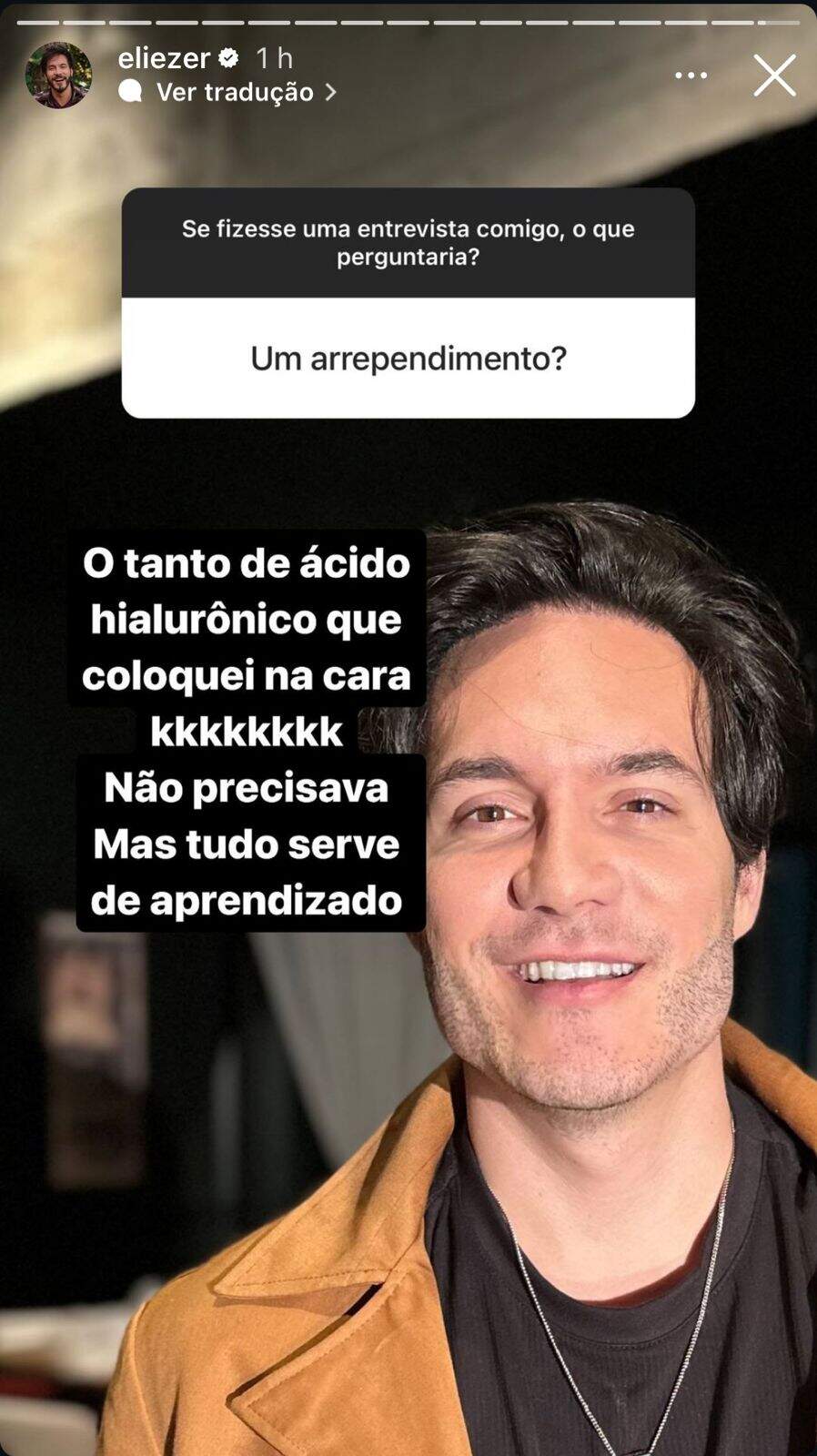 Stories de Eliezer (reprodução: Instagram)