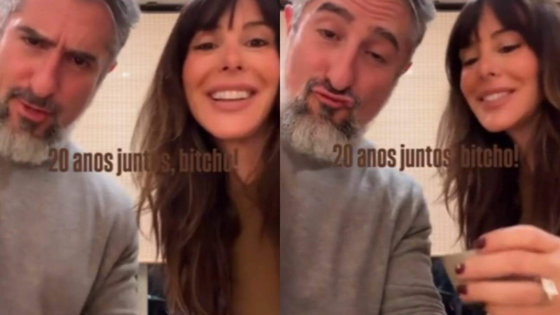 Marcos Mion comemora 20 anos de casamento com brinde e declaração à esposa