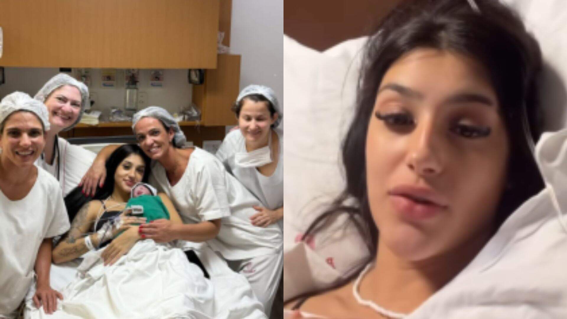 Bia Miranda revela que recebeu alta do hospital e exibe barriga 2 dias após o parto