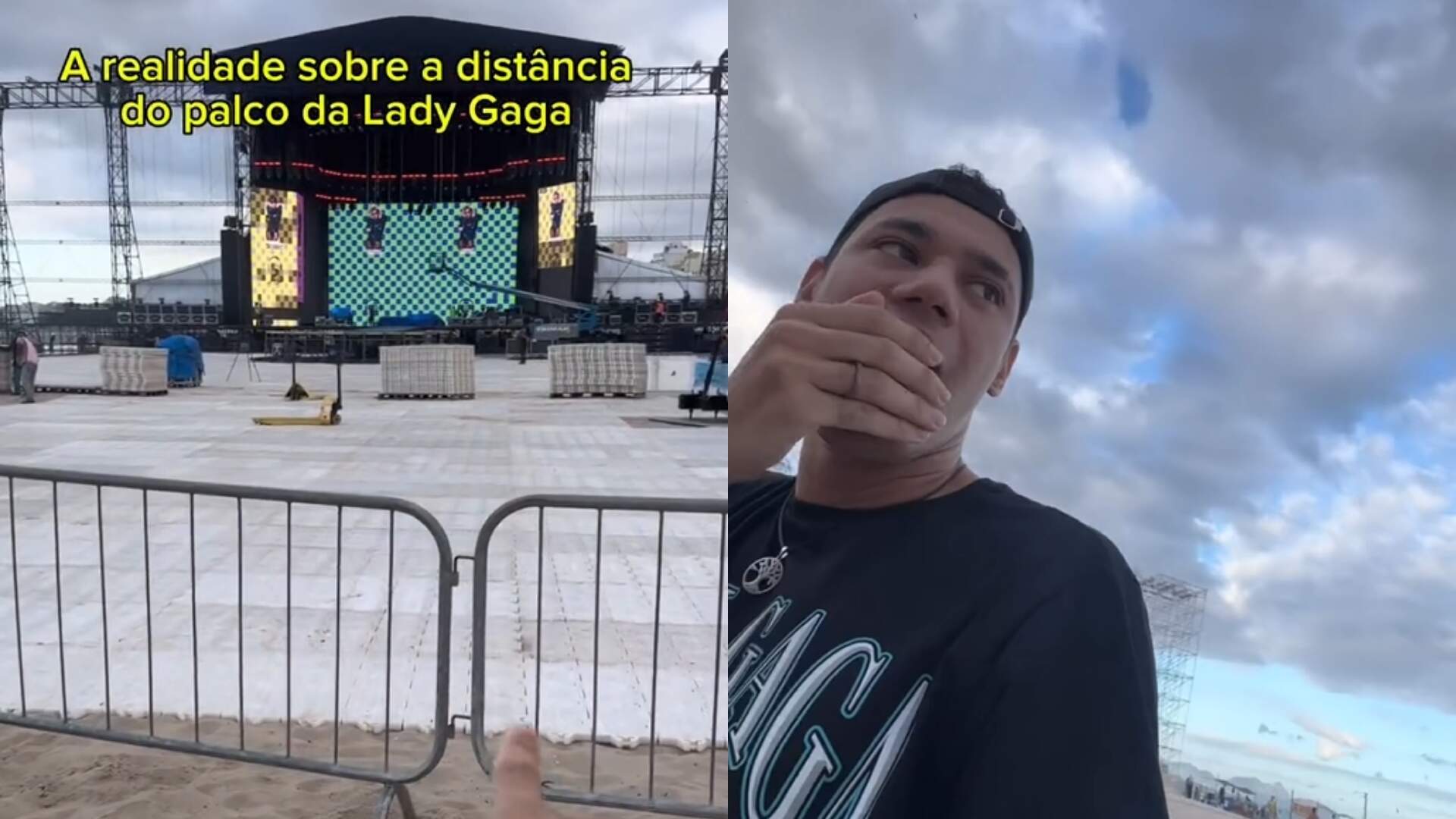 Influenciador brinca sobre distância do palco do show da Lady Gaga em Copacabana - Metropolitana FM