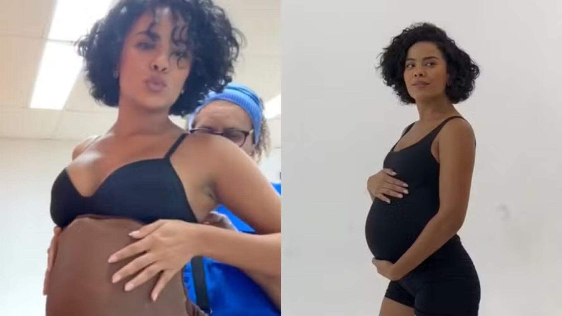 Grávida? Bella Campos exibe barriga de gestante para as gravações da novela ‘Vale Tudo’