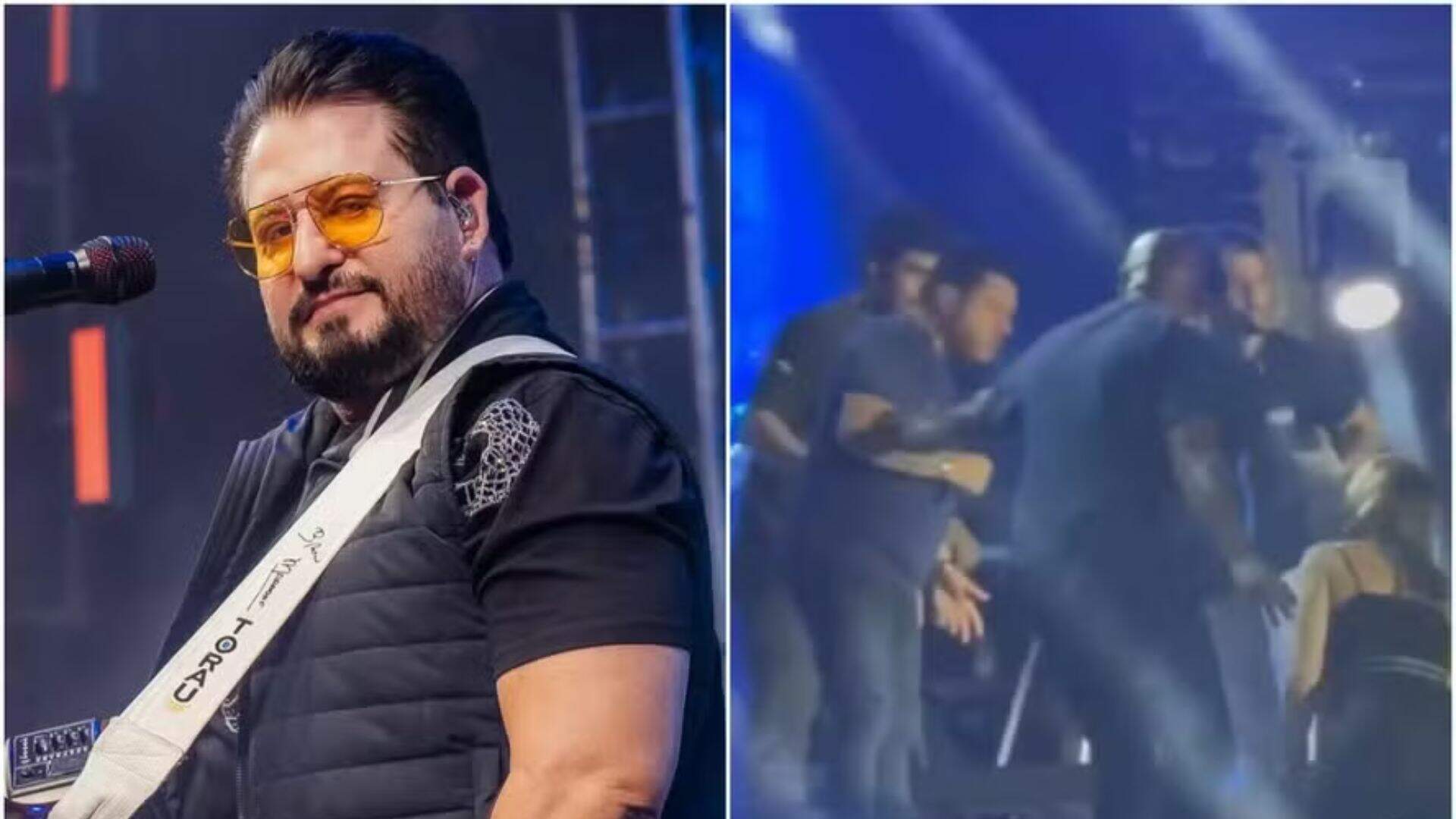 Marrone, da dupla com Bruno, cai do palco e bate a cabeça durante show