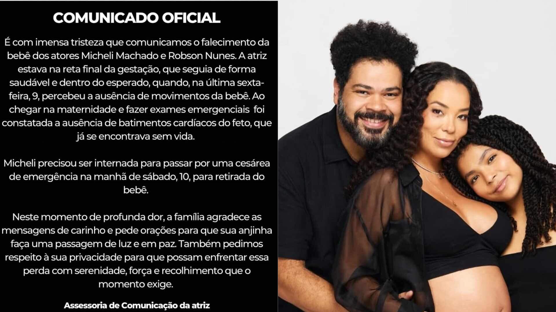 Robson Nunes e Micheli Machado perdem bebê na reta final da gestação