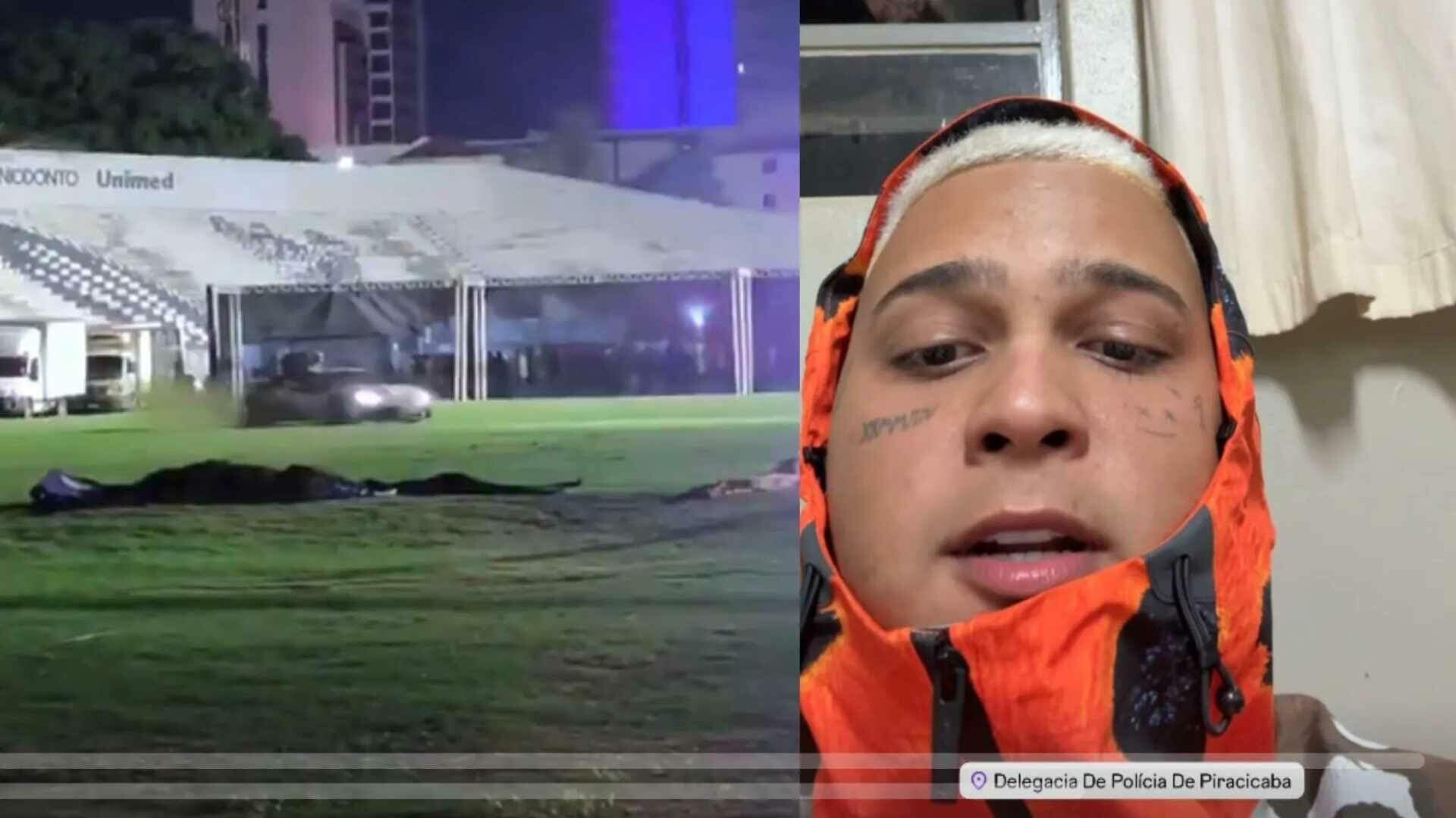 MC Ryan visita estádio de Piracicaba após pagar R$ 948 mil pelo gramado danificado