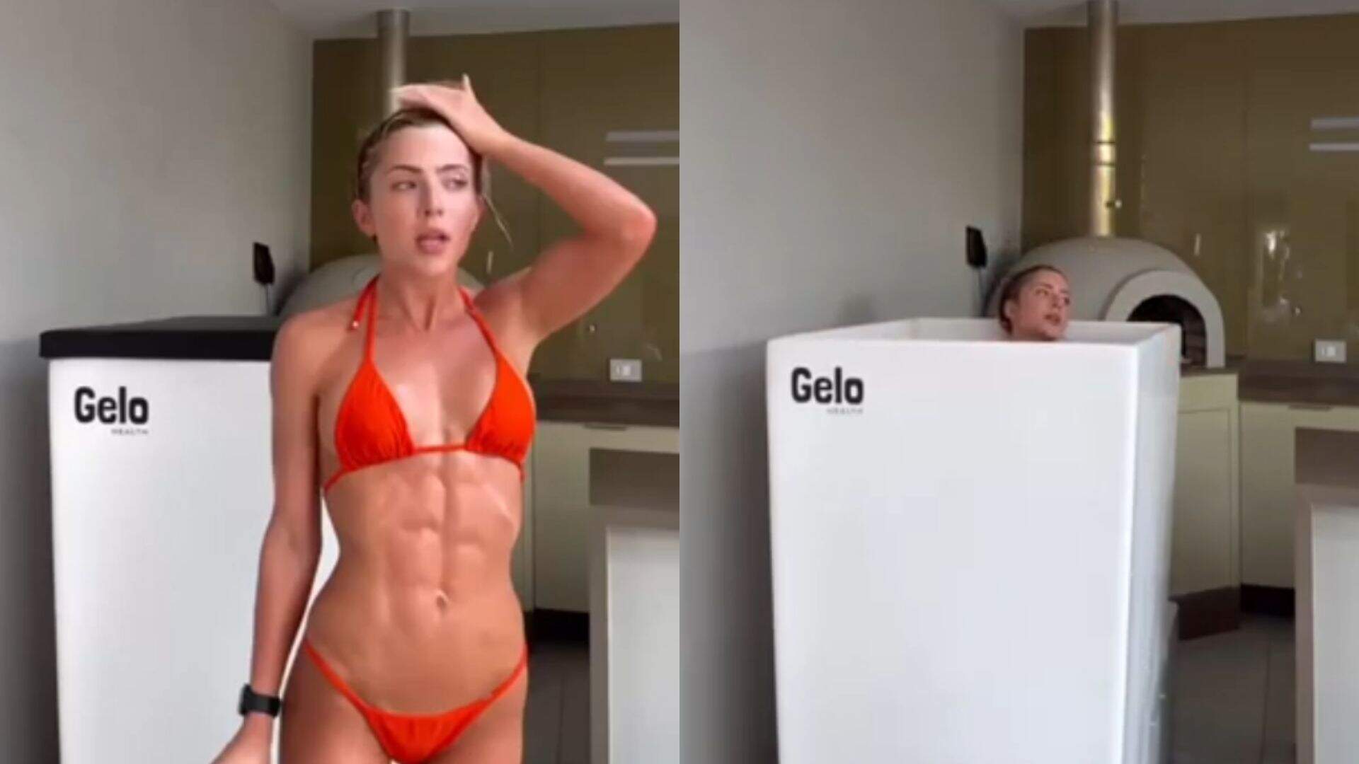 Jade Picon entra na banheira de gelo e segue tendência entre famosos