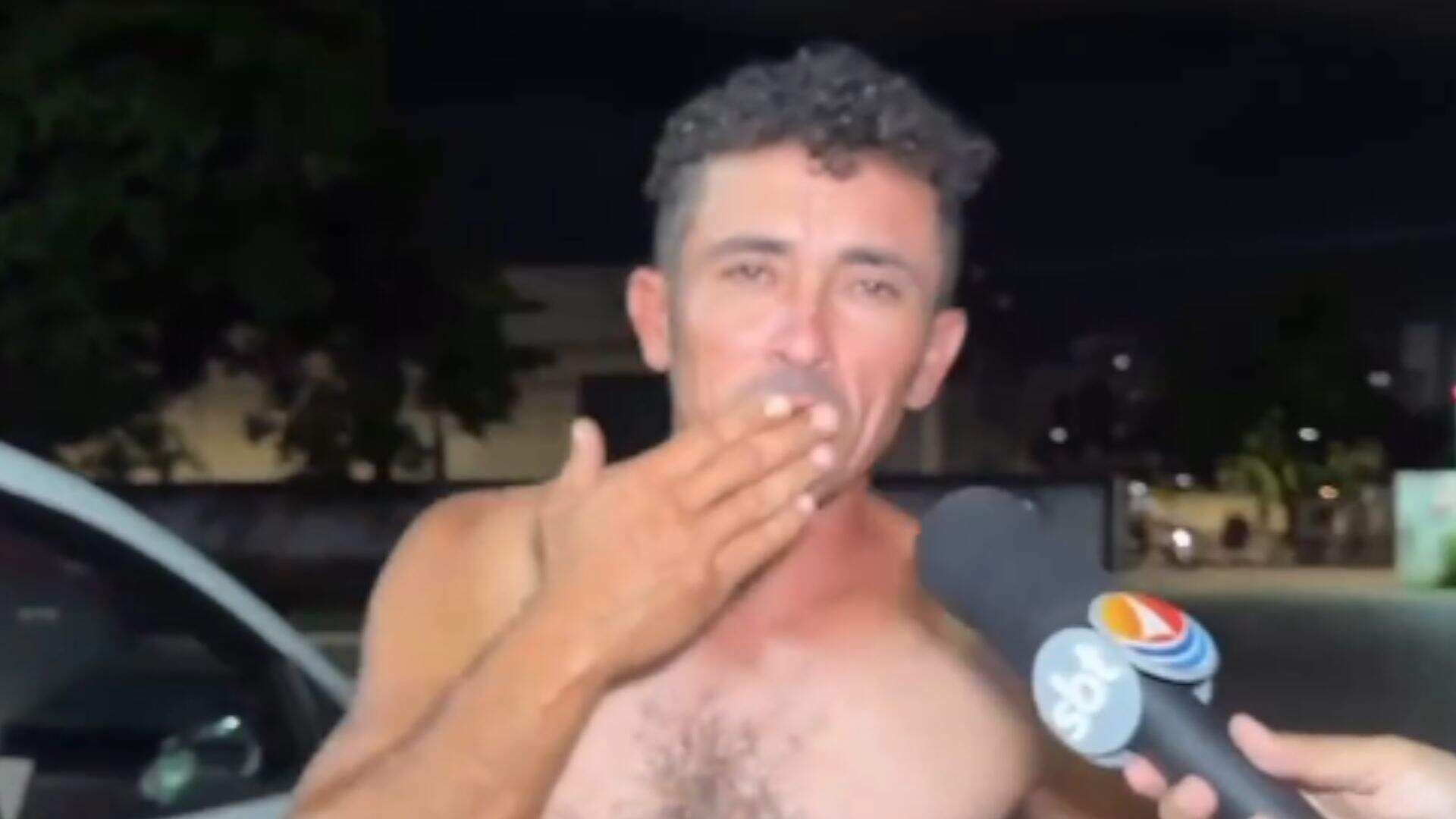 Homem é agr*dido pela esposa e se declara para ela em reportagem