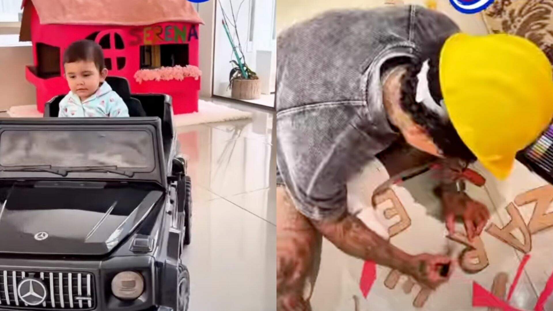 Dynho Alves constrói casinha de papelão para filha e emociona web